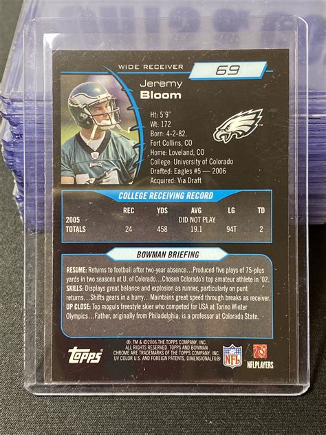 2006 Bowman Chrome Jeremy Bloom #69 Rookie RC Eagles | eBay