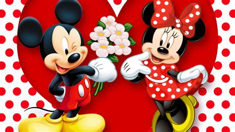 Download wallpaper red, love, heart, cartoon, disney, romance, polka ...