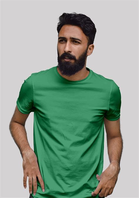 Buy Spanish Green Plain T Shirt For Men Onlline | Hangout Hub