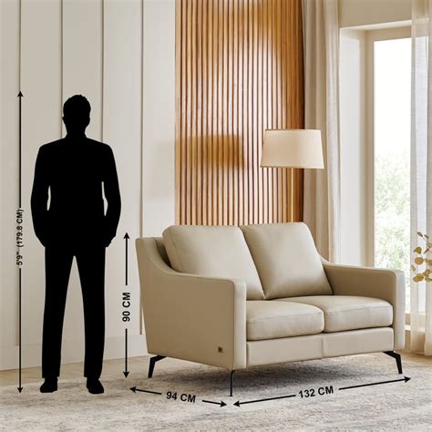 Buy Parque NXT Half Leather 2-Seater Sofa - Cream from Home Centre at ...