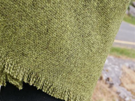 Irish Tweed Wool Hooded Ruana, Wrap, Arisaid, Cape, Cloak - Lime ...