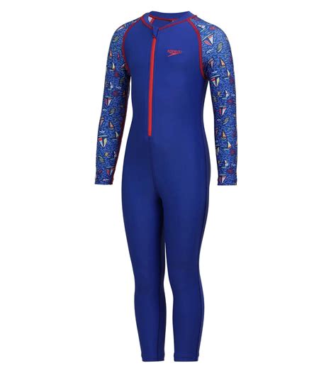 Buy Speedo Color Block All Over Printed All In One Suit True-Cobalt ...
