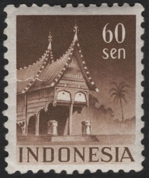 SCG9597 - Indonesia – 60 Sen Traditional Minangkabau House (c.1950s ...