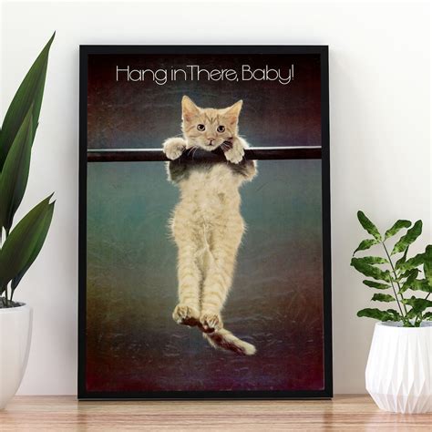 Hang in There Cat Poster Little Kitten Hang in There Cat - Etsy