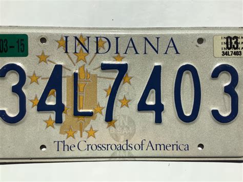 Indiana 2003 CROSSROADS OF AMERICA license plate Howard County KOKOMO 34L-7403 | eBay