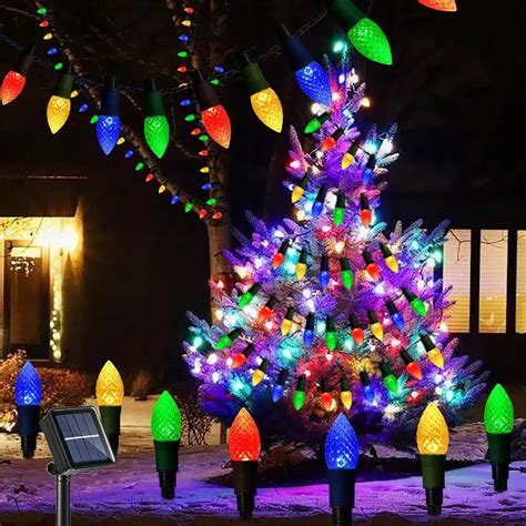 Amazon.com : Solar Christmas Tree Path Lights-Outdoor Solar Powered 1 ...