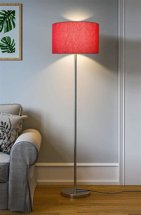 DEZIN KRAFT Floor Lamp Standing Modern Silver Lamp Shade for Living ...