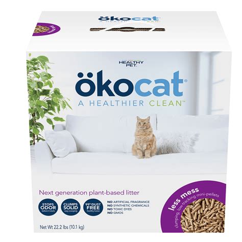okocat Less Mess Low-Tracking Cat Litter, Clumping Wood Pellets, Dust ...