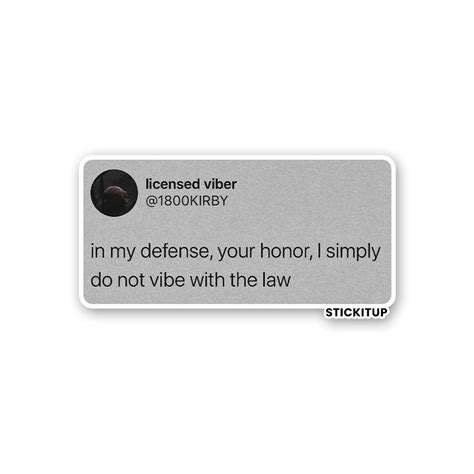 IN MY DEFENSE Sticker