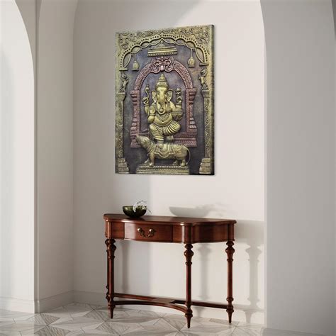 Buy 4X3 Feet Lord Ganesha 3D Relief Mural Wall Art Online - Artociti