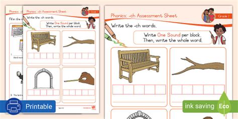 Grade 1 Phonics -ch Assessment Sheet