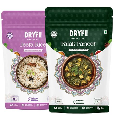 Palak Paneer Rice – Dryfii Ready-To-Eat