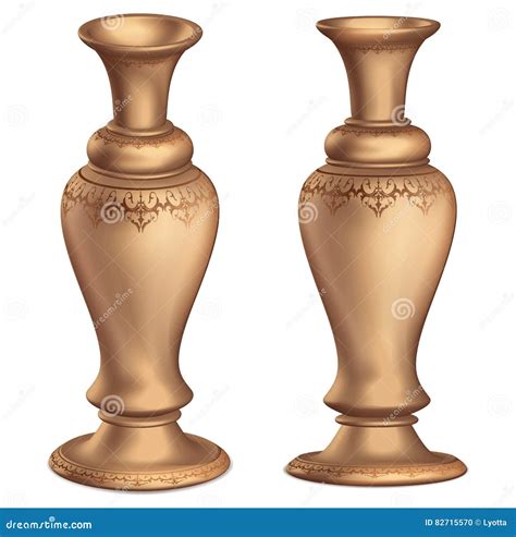 Antique Bronze Vase 3D Vintage High Floor Vase with Golden Ornaments 3d ...