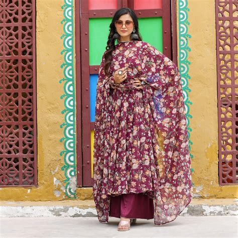 Falak Floral Chiffon Set – Kameez.co