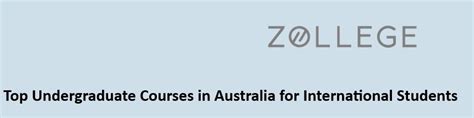 Top Undergraduate Courses in Australia for International Students