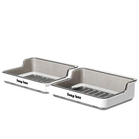 ZEBROC Plastic Set of 2 Soap Dish Or Holder, Magic Sticker Series Self ...