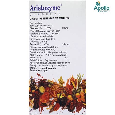 Aristozyme Capsule 15's Price, Uses, Side Effects, Composition - Apollo ...