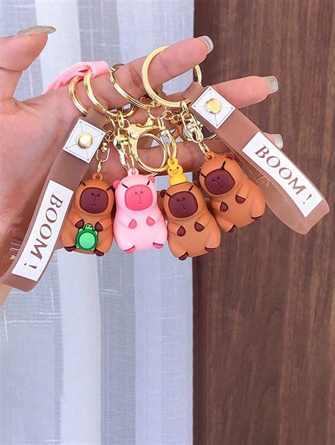 Capybara Keychain, Cute Capybara Plush Doll Keychain, Couple Keychain ...
