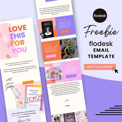 Colorful Flodesk Email Template Freebie With Upsell