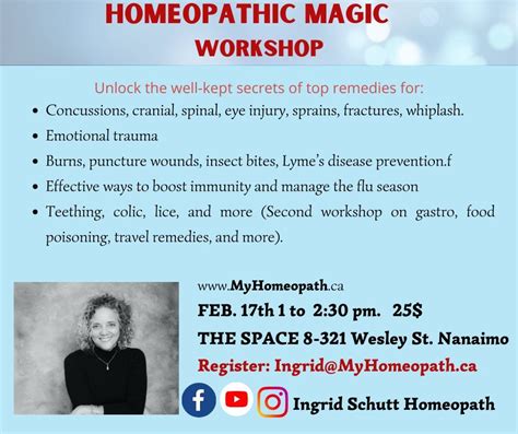 The Homeopathic Magic Workshop, 8-321 Wesley st. Nanaimo, 17 February ...
