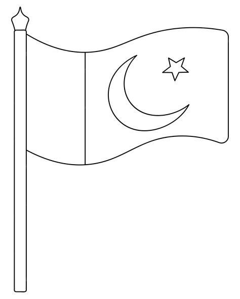 Premium Vector | Flag of Pakistan Sketch The fabric canvas is decorated with a stripe a crescent ...