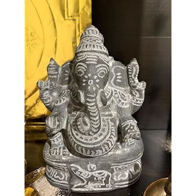Buy Village Decor Black Stone Ganesh Sculpture Idol / வலம்புரி விநாயகர் ...