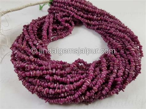 Ruby Smooth Rough Nugget Beads -- Jindal Gems
