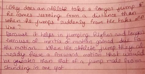 Why does an athlete take a longer jump if he comes running from a ...