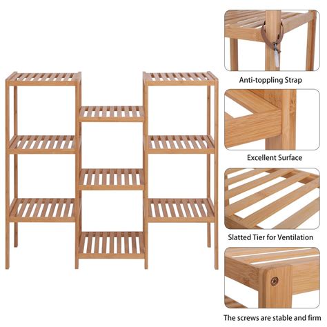 Buy 9-Layer Wood Plant Stand, Indoor Tall Plant Stand for Living Room ...