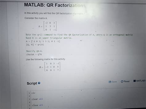 In this activity you will find the QR factorization | Chegg.com