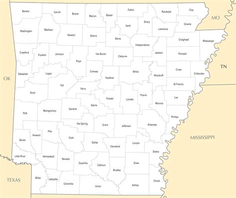 Arkansas County Map Printable - Printable Word Searches
