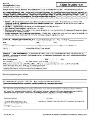 Accident Claim Form - Blank Fillable Template | Fill Out, Print ...
