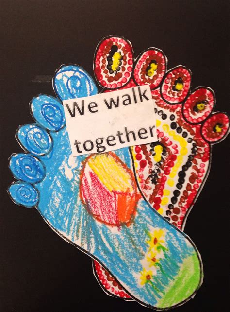 do each footprint as the two sides of Australia walking together ...