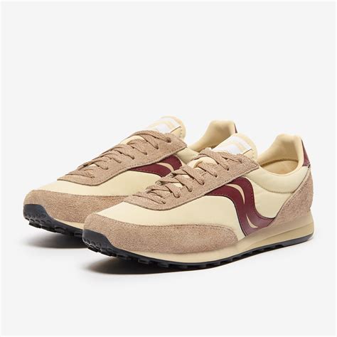 Saucony Originals Trainer 80 OG - Beige/Burgundy - Trainers - Mens Shoes