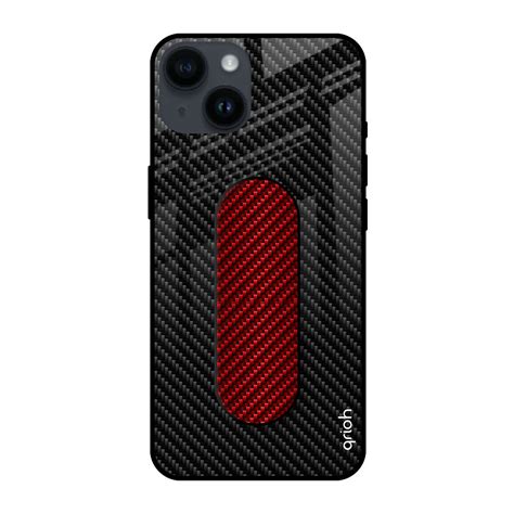 Carbon Fibre Texture Glass case with Slider Phone Grip- Flat 35% Off On ...
