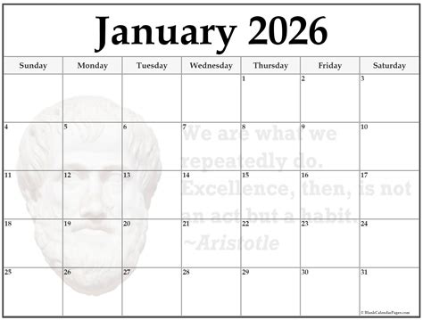 Blank Calendar January 2026 - Academic Calendar 2026-2027