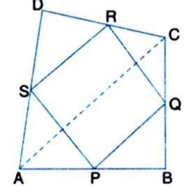 ABCD is a quadrilateral in which P,Q, R and S are midpoints of the ...