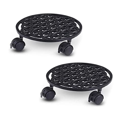 Sharpex Caddy Iron Dolly on Round Rack Rustproof Sturdy Metal Potted ...