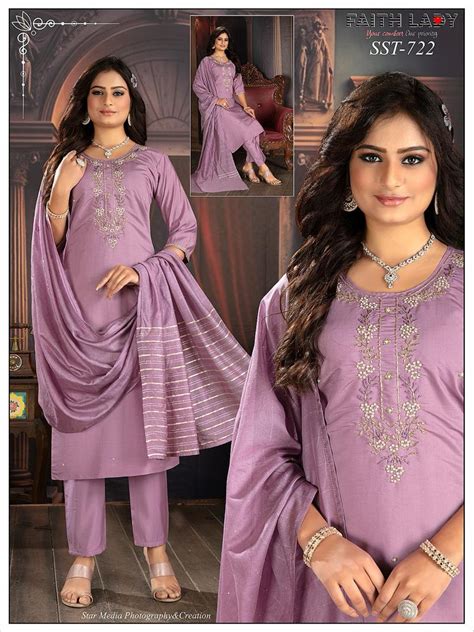 Sst 722 Faith Lady Silk Readymade Pant Style Suits – Kavya Style Plus