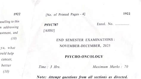 PSYC787 Final Exam: Psycho-Oncology Insights and Interventions - Studocu