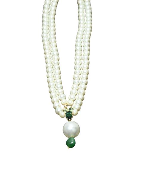 Buy Odette White And Green Alloy Embellished Necklace For women Online