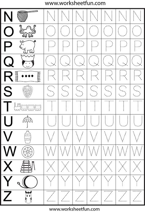 Alphabet Tracing Worksheets for Kindergarten