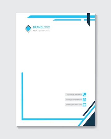Blue color professional printable blank letterhead contemporary ...