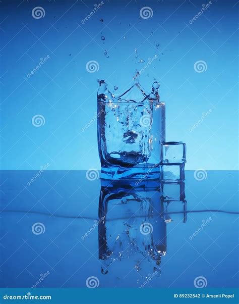 Glass of Mineral Clear Water with Ice Stock Photo - Image of healthy ...