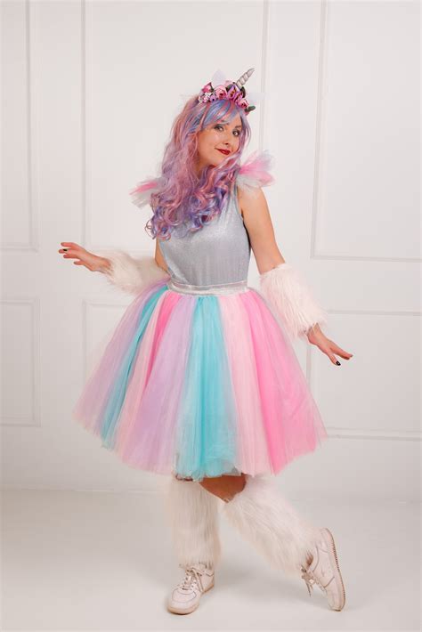 Unicorn Costume Adult Dress up Party Halloween Unicorn Tutu Dress ...