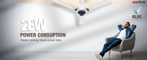 Buy ACTIVA Optima 1200mm BLDC Ceiling Fan with LED Light & Remote | 28W ...