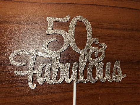 Buy 50 and Fabulous Cake Topper and 24Pcs 50th Birthday Cupcake Toppers ...