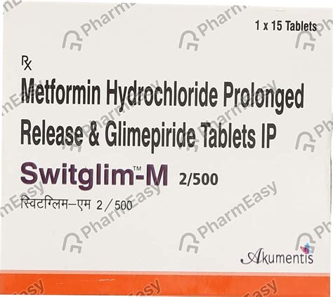 Switglim M 2mg/500mg Strip Of 15 Tablets: Uses, Side Effects, Price ...