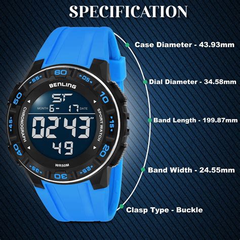 Digital Wrist Watch with Led Backlight | Stopwatch | Calendar | Sports ...