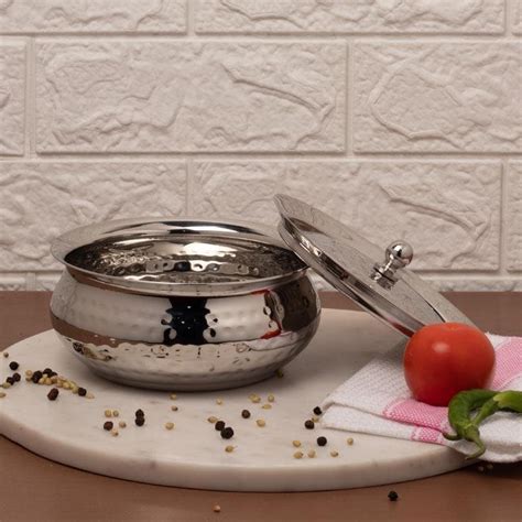 Buy Vintage Charm Hammered Serving Pot With Lid - 1500 ML Online in ...